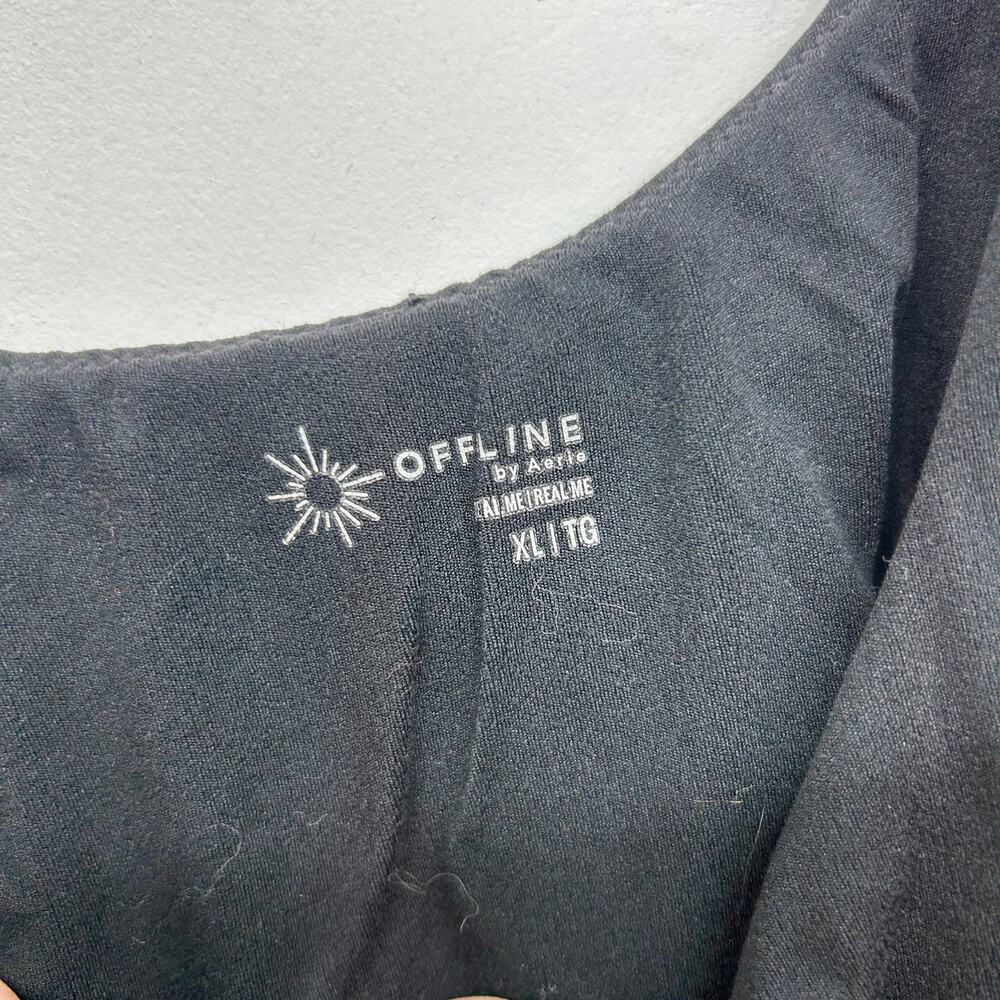 Offline by Aerie Black Romper XL Athleisure Yoga Workout Stretchy - Picture 5 of 6